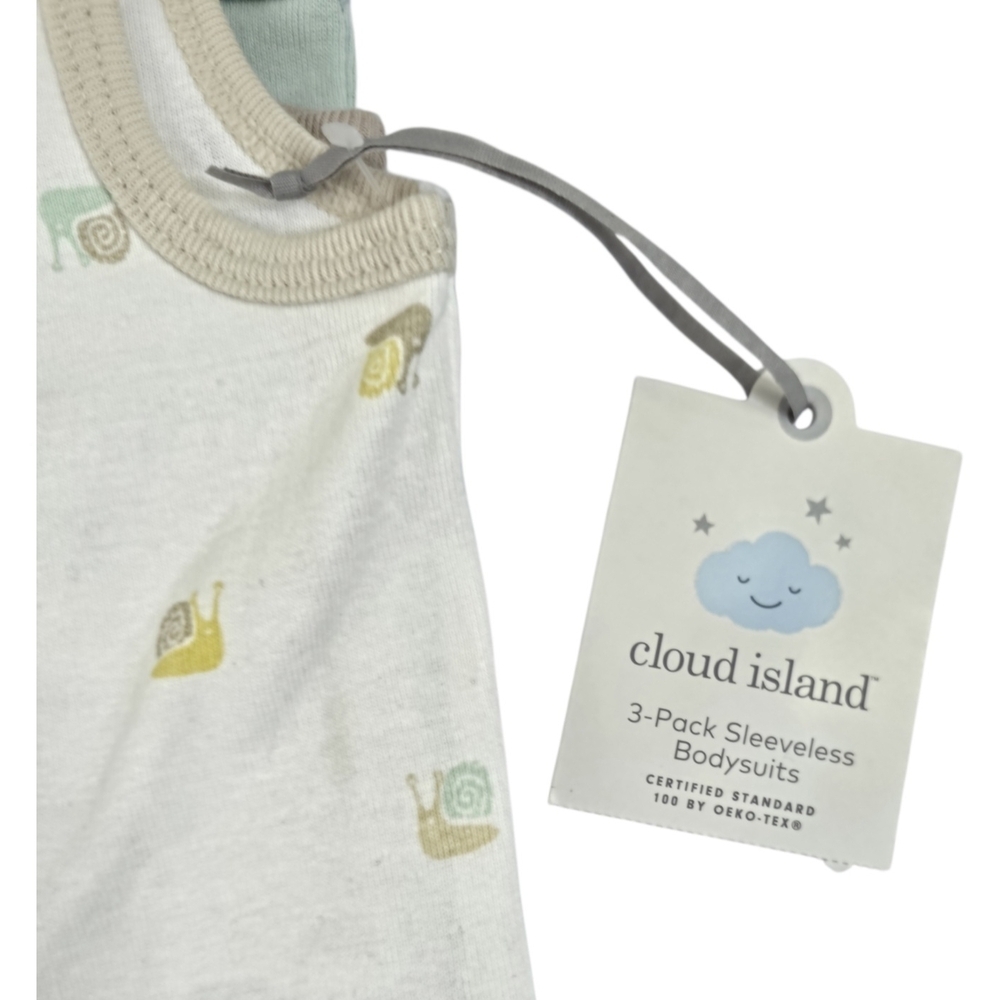 Cloud Island Baby Bodysuits 0–3 Months | 3-Pack Sleeveless Cotton - Picture 7 of 7